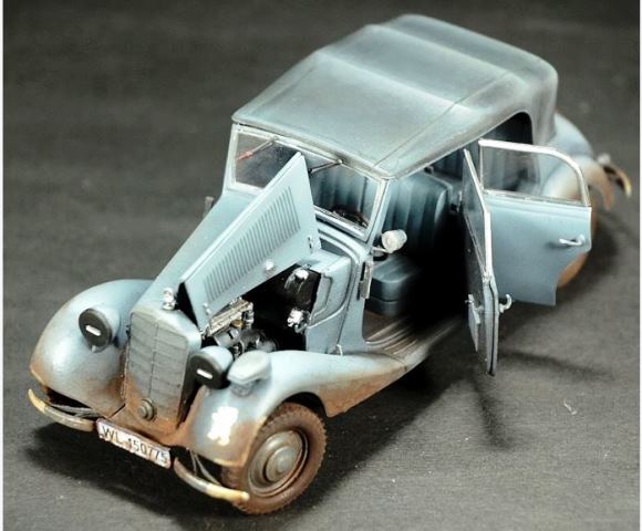German Military Car Typ 170V Tourenwagen, 4 Turen (WWII Era)