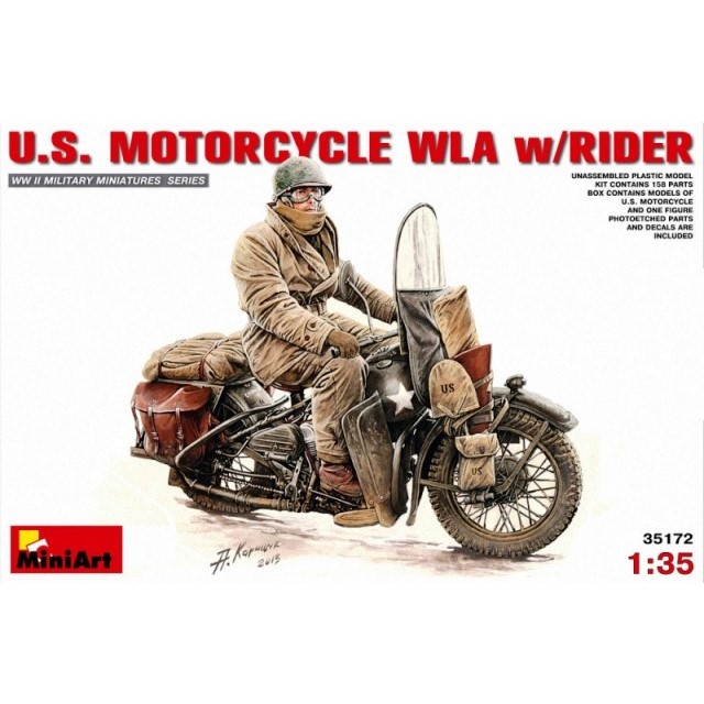 U.S. Motorcycle WLA With Rider