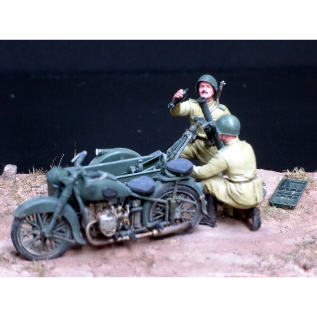 Soviet Motorcycle M-72 With Mortar