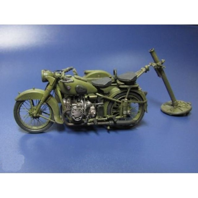 Soviet Motorcycle M-72 With Mortar