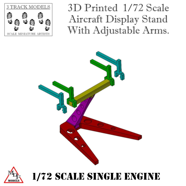 Aircraft Display Stand For 1/72 Scale Single Propeller Aircraft