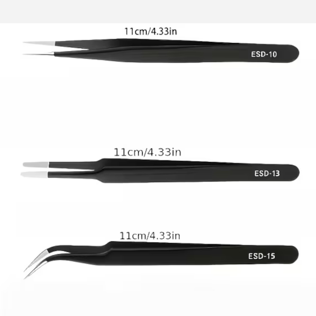 3pc Tweezer S/S Set - Black