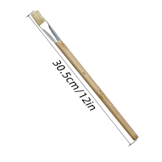 #12 Flat Head Brushes, Designed with Bristle Brush Heads and Long Handles
