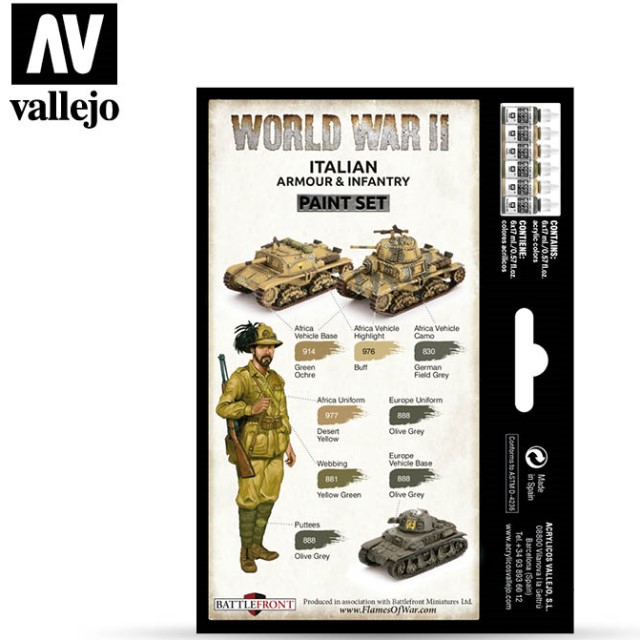 WWII Italian Armour & Infantry (6 Colour Set)